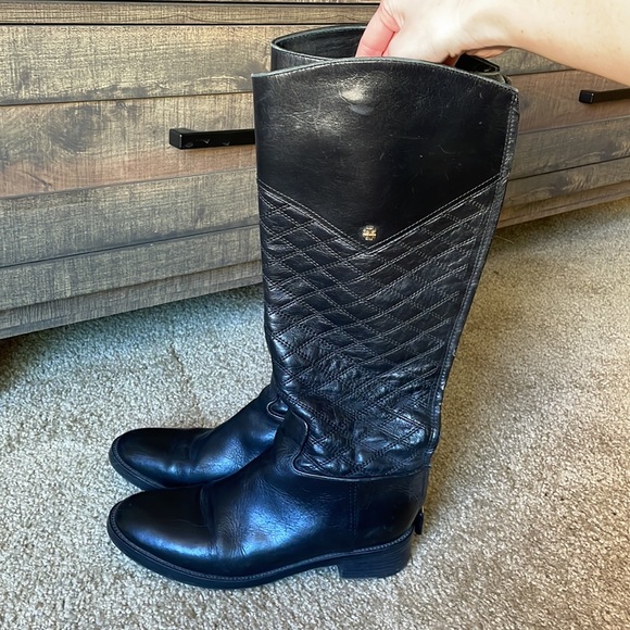 Tory Burch Women's Black Claremont Tall Boot - Picture 2 of 4